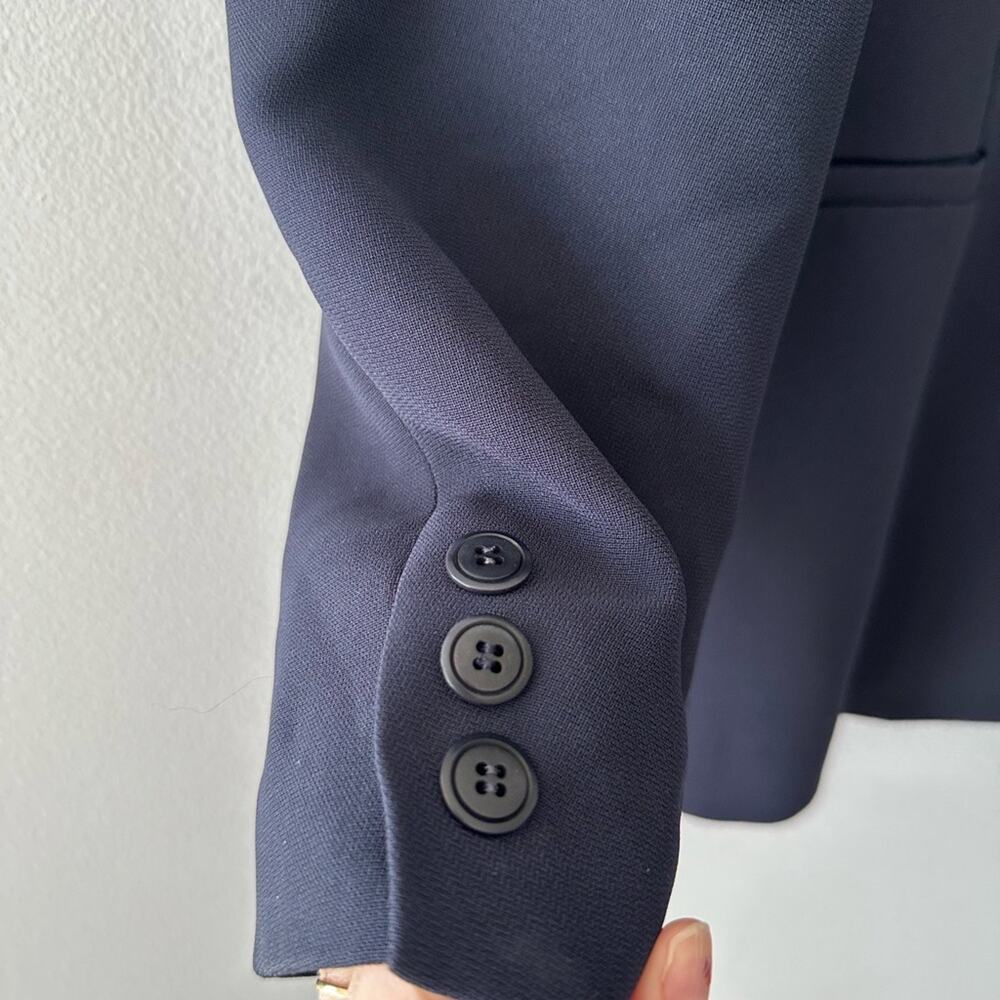 Vintage Casual Corner Blazer Women's 6 Navy Lined Notch Collar Office Jacket - Picture 7 of 8